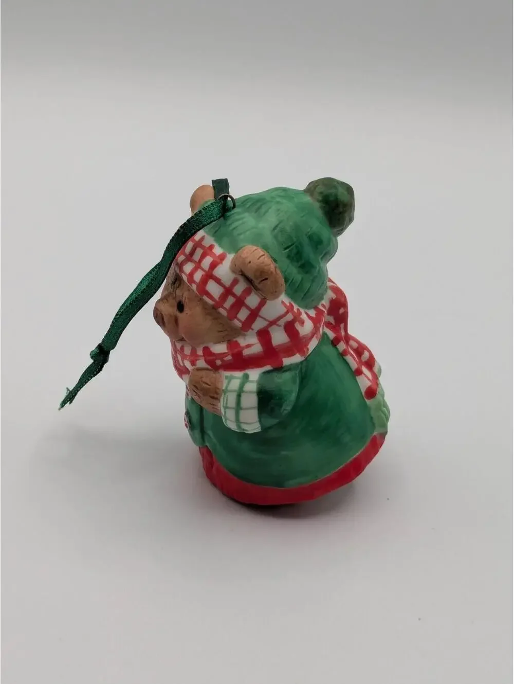 Hallmark Keepsake Skating Sugar Bear Bell 2001 Porcelain Christmas Ornament